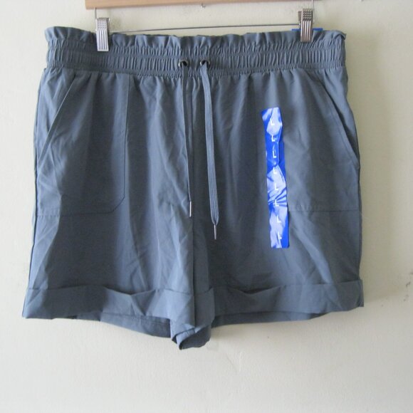 Danskin Ladies' Paperbag Short 4" Inseam, Blue (Stormy Weather) Size L,(1238) - Picture 3 of 12